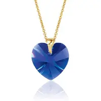 Montebello Ketting Fleur HG457 - Swarovski Hart - 925 Zilver Verguld - Ø14mm - 40cm