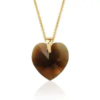 Montebello Ketting Fleur HG459 - Swarovski Hart - 925 Zilver Verguld - Ø14mm - 40cm