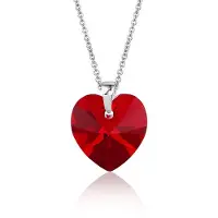 Montebello Ketting Fleur HZ456 - Swarovski Hart - 925 Zilver Gerhod. - Ø14mm - 40cm