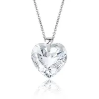 Montebello Ketting Fleur HZ553 - Swarovski Hart - 925 Zilver Gerhod. - Ø14mm - 50cm