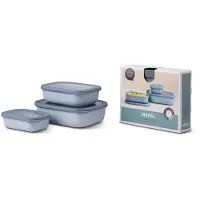 Mepal - Multikom Cirqula vershouddoos set - 500 + 1000 + 2000 ml - Rechthoekig - Nordic blue