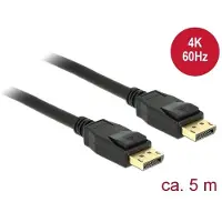 DeLOCK 83808 DisplayPort-kabel DisplayPort Aansluitkabel DisplayPort-stekker, DisplayPort-stekker 5.00 m Zwart Vergulde steekcontacten