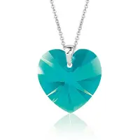 Montebello Ketting Daisy HZ561 - Swarovski Hart - 925 Zilver Gerhod. - Ø18mm - 50cm