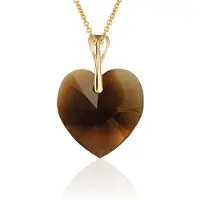 Montebello Ketting Mila HG567 - Swarovski Hart - 925 Zilver Verguld - Ø18mm - 50cm