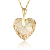 Montebello Ketting Mila HG462 - Swarovski Hart - 925 Zilver Verguld - Ø18mm - 45cm