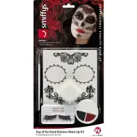 Smiffys Zwart witte Halloween nep tattoos Day of the Dead
