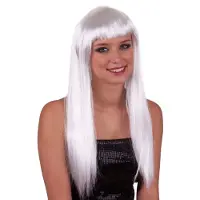 Espa Mooie pruik lang stijl wit haar met pony