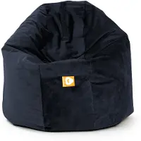 Whoober ronde zitzak "Ibiza" XL velvet marine blauw - Wasbaar - Zacht en comfortabel