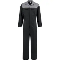 Bestex Overall 2 kleuren drukknoopsluiting 56 / Zwart-Grijs