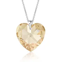 Montebello Ketting Daisy HZ462 - Swarovski Hart - 925 Zilver Gerhod. - Ø18mm - 45cm
