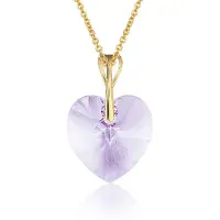 Montebello Ketting Pim HG558 - Swarovski Hart - 925 Zilver Verguld - Ø14mm - 50cm