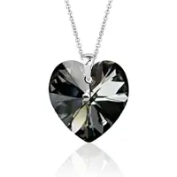 Montebello Ketting Daisy HZ466 - Swarovski Hart - 925 Zilver Gerhod. - Ø18mm - 45cm