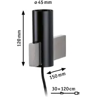 Paulmann Aik 79762 Wandlamp E27 Zwart