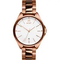 MVMT Coronada Horloge 36 mm 28000001-D (kast: rose goudkleurig, wijzerplaat: wit, band: rose goud, horlogekast: 36 mm)