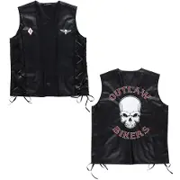 E-Carnavalskleding.nl Bikervest Outlaw lederlook