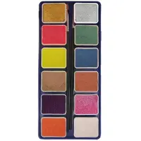 Coppens PXP Professional Colours palet metallic colours 12 x 6 gram with 2 brushes |