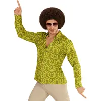 E-Carnavalskleding.nl Groovy 70's heren shirt green (groen, S/M)