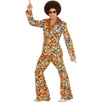 Widmann Groovy 70's heren kostuum cirkels (multicolor, S)