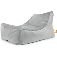 Whoober loungestoel zitzak "Bali" velvet grijs - zacht en comfortabel - Wasbaar