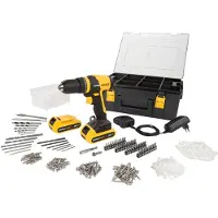 Powerplus Accu klopboormachine POWXB10070 - 3 in 1: boren hamerboren en schroeven, 20 V boormachine, 30 Nm, Links en rechts schroeven, Incl. 2 accu's 1.5 Ah en 1 lader, 362 accessoires
