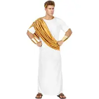Finidi Mooi wit Caesar kostuum met een gouden toga