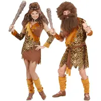 E-Carnavalskleding.nl Grotbewoner Holbewoner pak dames en heren deluxe