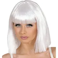 Finidi Mooie witte boblijn pruik crazy horse