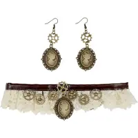 Widmann Steampunk oorbellen en halsketting