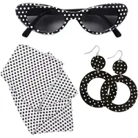 Finidi 50's diva verkleed set (zwart en wit)