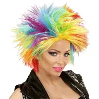 Widmann Regenboog spike pruikjes voor carnaval