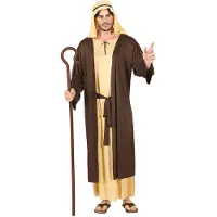 Boland Traciks - Middeleeuwen & Renaissance Kostuum - Bijbelse Schaapsherder Kerststal - Man - Bruin - Large - Kerst - Verkleedkleding
