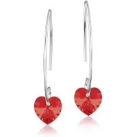 Montebello Oorbellen Liv HZ34 - Swarovski Hart - 925 Zilver Gerhod. - Ø10mm - 35mm