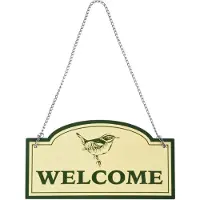Esschert Design Wanddecoratie Welcome 20 X 11 Cm Aluminium Geel
