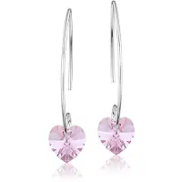 Montebello Oorbellen Liv HZ31 - Swarovski Hart - 925 Zilver Gerhod. - Ø10mm - 35mm