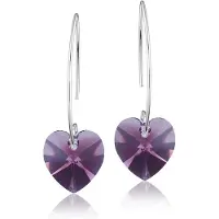 Montebello Oorbellen Pippa HZ24 - Swarovski Hart - 925 Zilver Gerhod. - Ø14mm - 40mm