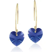 Montebello Oorbellen Pippa HG57 - Swarovski Hart - 925 Zilver Verguld - Ø14mm - 40mm