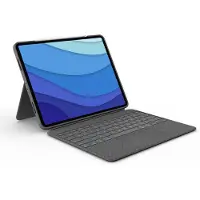 Logitech Combo Touch - Toetsenbord en foliohoes - met trackpad - met achtergrondverlichting - Apple Smart Connector - QWERTY - Pan-Nordisch - Oxfordgrijs - voor Apple 12,9-inch iPad Pro (5e generatie)