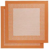 De Witte Lietaer Theedoeken De Witte Lietaer Pied de Poule Orange (2 stuks)
