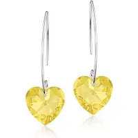Montebello Oorbellen Pippa HZ52 - Swarovski Hart - 925 Zilver Gerhod. - Ø14mm - 40mm