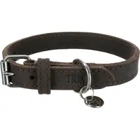 Trixie halsband hond rustic vetleer donkerbruin 57-66x3 cm
