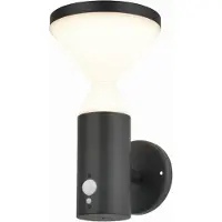 LumenXL Moderne solar buitenwandlamp zwart met sensor - Chandler