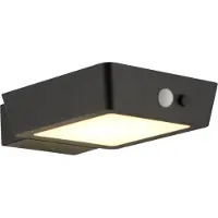 LumenXL Moderne solar buitenwandlamp met sensor zwart - Shiny