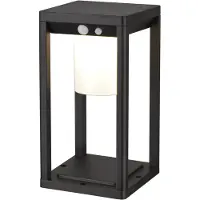 LumenXL Moderne solar staande buitenlamp zwart met sensor - Kiran