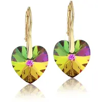 Montebello Oorbellen Noor HG27 - Swarovski Hart - 925 Zilver Verguld - Ø14mm - 30mm