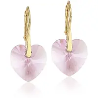 Montebello Oorbellen Noor HG29 - Swarovski Hart - 925 Zilver Verguld - Ø14mm - 30mm