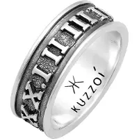 KUZZOI Ring 'Zahlen' zwart / zilver