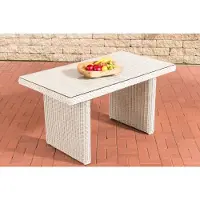 CLP Rotan Eettafel La Gomera parelwit 140 cm