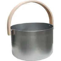 Saunia - Sauna Emmer - 6 liter - Met bijpassende opgietlepel - Cool silver