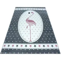 Muratap Kids flamingo vloerkleed kinderkamer grijs laagpolig- 160x230 cm