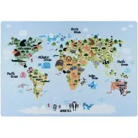 Muratap Play vloerkleed kinderkamer wereldmap laagpolig 120x170 cm